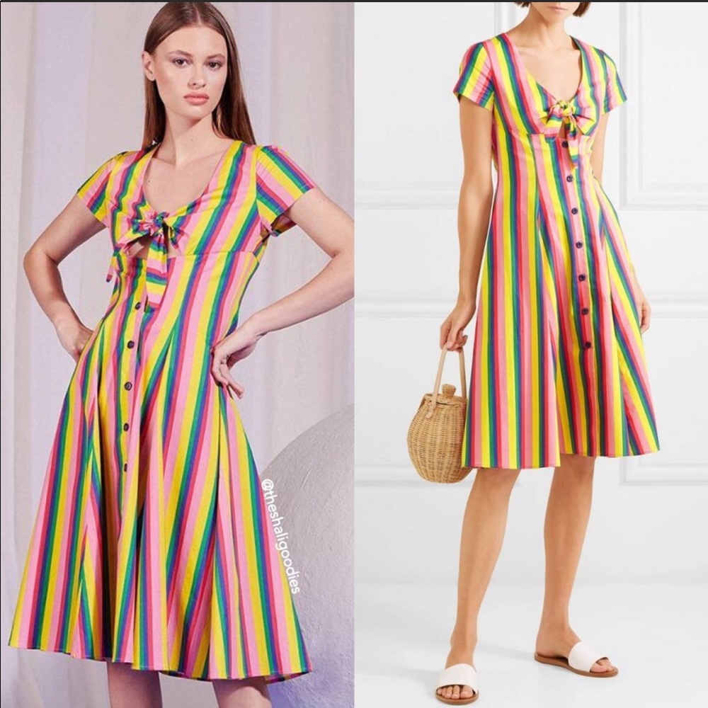 Staud rainbow striped Alice dress